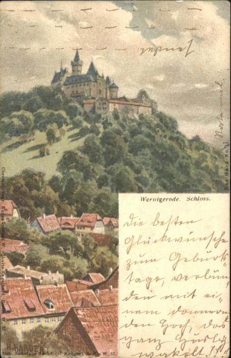 Wernigerode Harz Schloss Künstler H. Harder