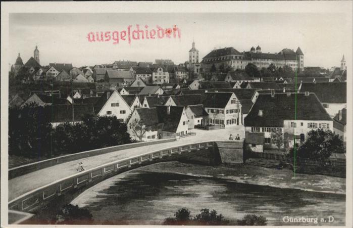 Guenzburg Brücke Stempel auf AK