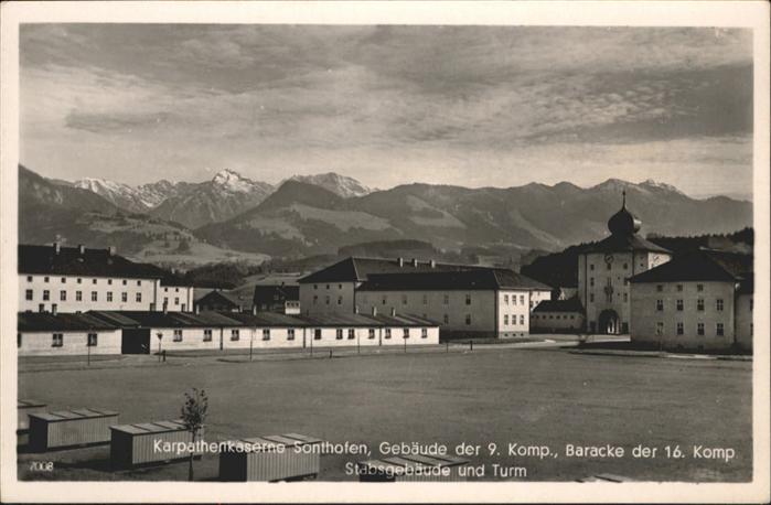 Sonthofen Oberallgaeu Karpathen Kaserne Barcke Stabsgebäude T