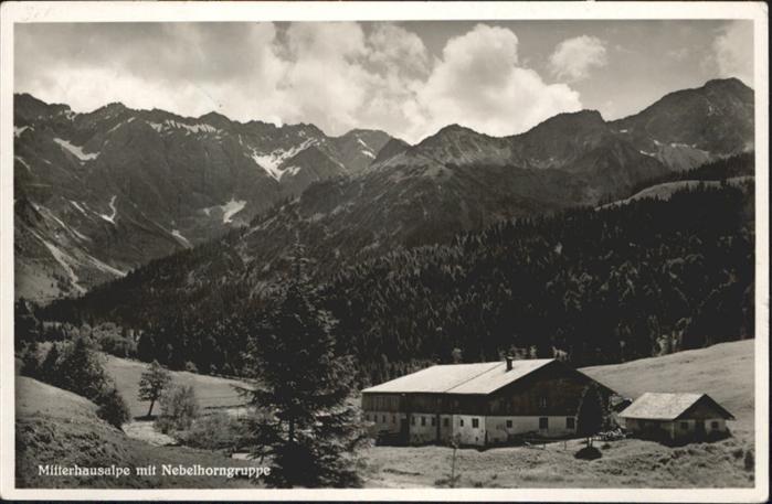 Hinterstein Bad Hindelang [Stempelabschlag] Mitterhausalpe Nebelh