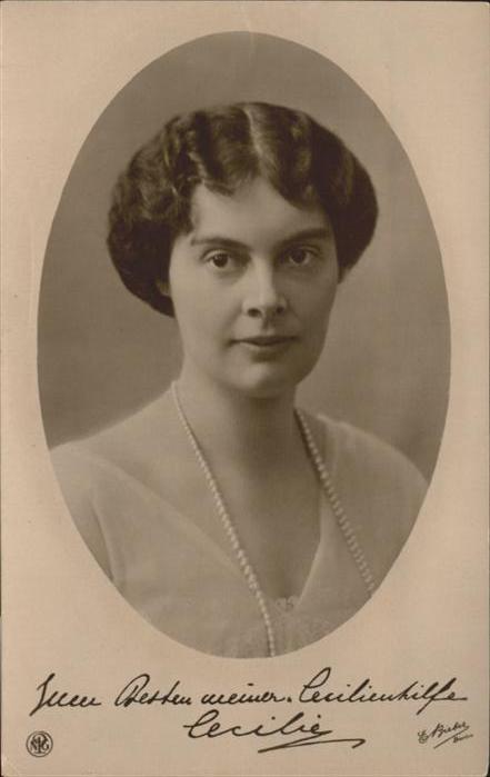 Adel Preussen Cecilie Unterschrift