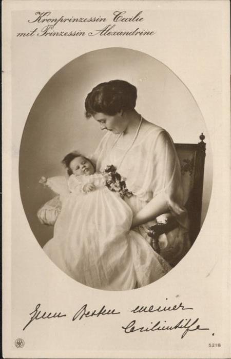 Adel Preussen Kronprinzessin Cecilie Prinzessin Alexa