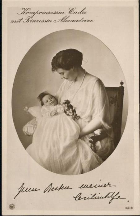 Adel Preussen Kronprinzessin Cecilie Prinzessin Alexa