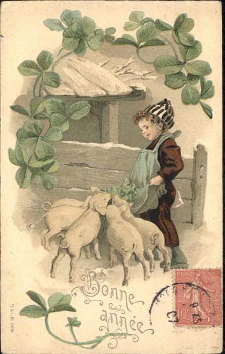 Neujahr Schweie Kleeblätter