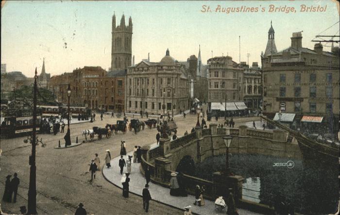Bristol UK St. Augustines Bridge Kutsche Strassenbahn
