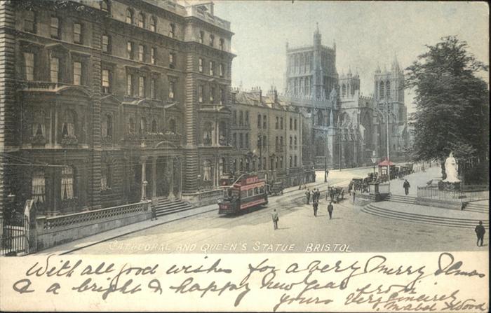 Bristol UK Queen Statue Strassenbahn