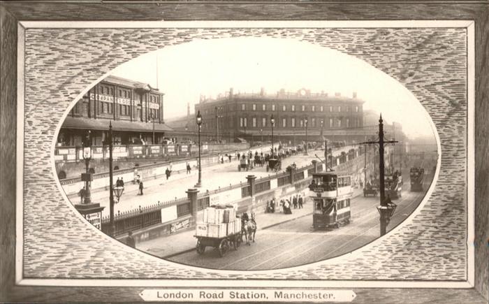 Manchester London Road Kutsche Strassenbahn