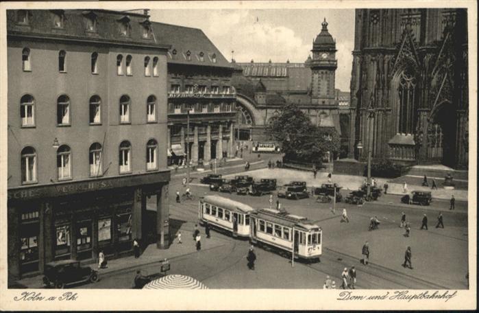 Koeln Rhein Dom Bahnhof Strassenbahn