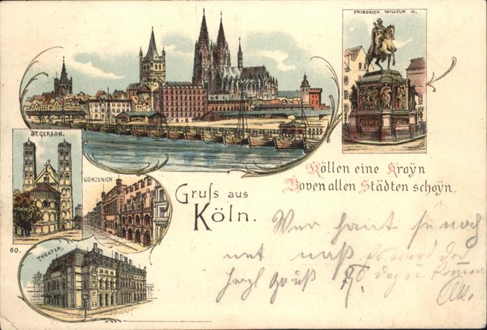 Koeln Rhein Friedrich Wilhelm Denkmal  Theater St G