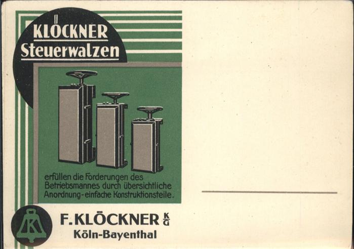 Bayenthal Koeln Klöckner Steuerwalzen