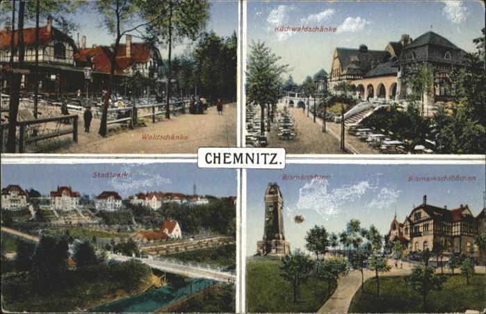 CHEMNITZ Sachsen Waldschaenke Stadtpark, Kuechwaldschaenke, Bismarckturm