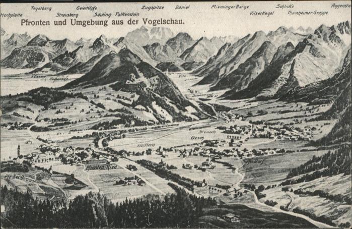 Pfronten Ostallgaeu Bayern Vogelschau
Bergpanoramakarte