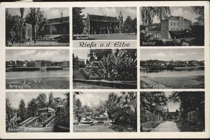 Riesa Sachsen Bahnhof Rathaus Kriegerdenkmal