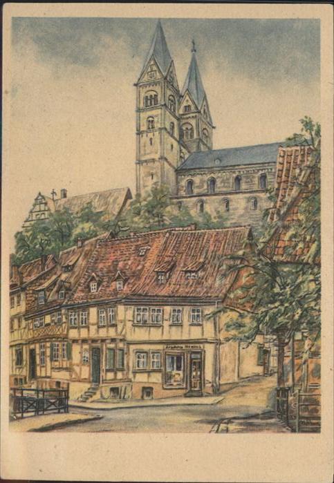 Quedlinburg Harz Schlossblick Kuenstler M. Schewe