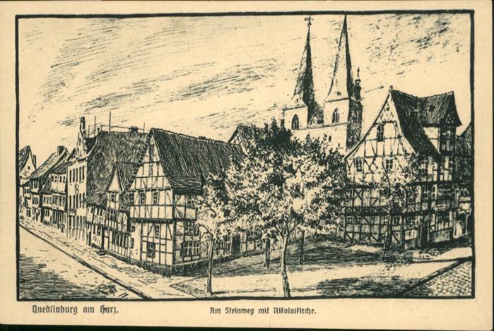 Quedlinburg Harz Steinweg Nikolaikirche