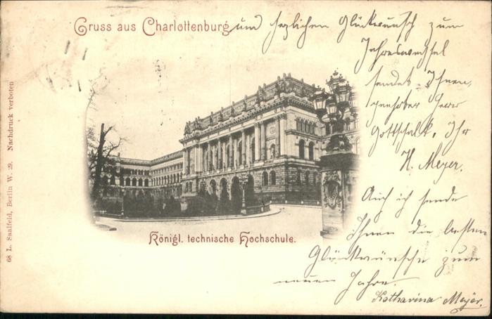 BERLIN  CITY Charlottenburg
Koenigl. technische Hochschule