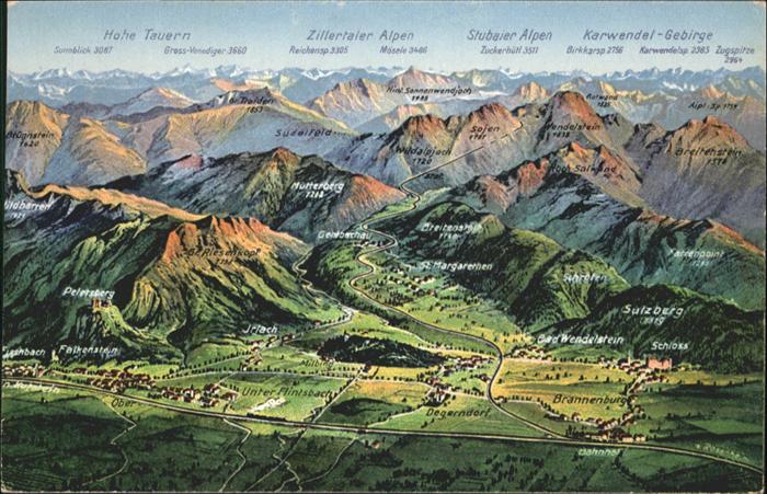 Fischbach Inn Bergpanoramakarte