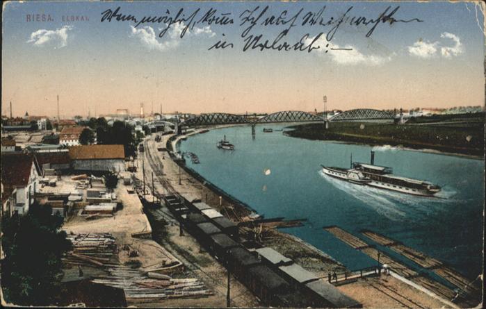 Riesa Sachsen Brücke Schiff