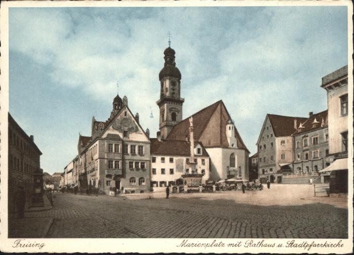 Freising Oberbayern Marienplatz Rathaus Kirche