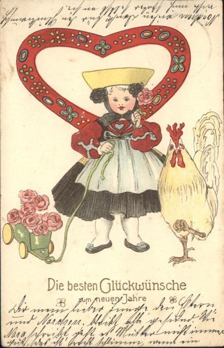 Neujahr Geflügel Tracht Mädchen