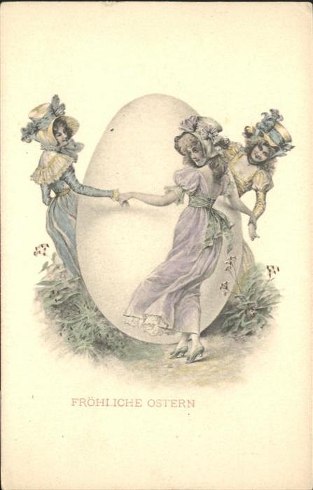 Ostern Easter Paques Mädchen Ei Tanzen