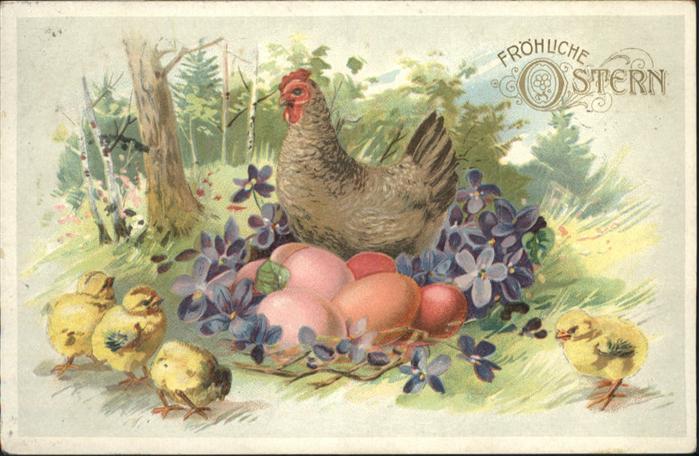 Ostern Easter Paques Geflügel Küken Huhn Eier
