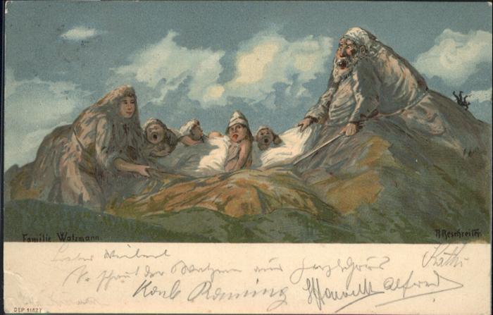 Berggesichter Watzmann Künstler A. Reschreiter