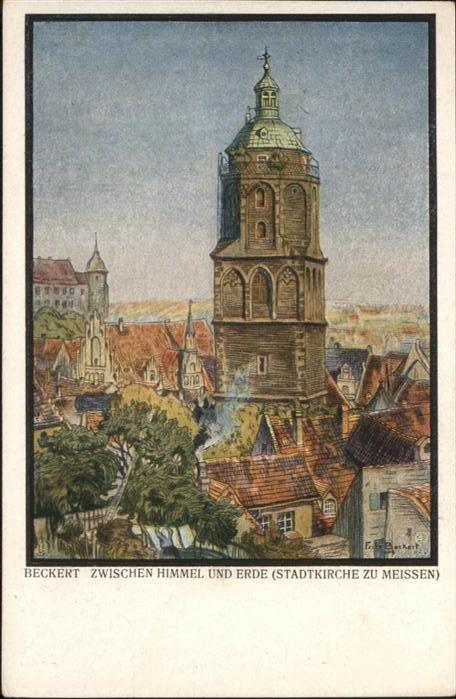 Meissen Elbe Sachsen Kirche Künstler Fritz Beckert