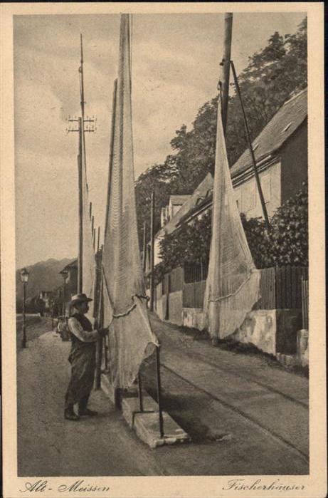 Meissen Elbe Sachsen Fischerhäuser