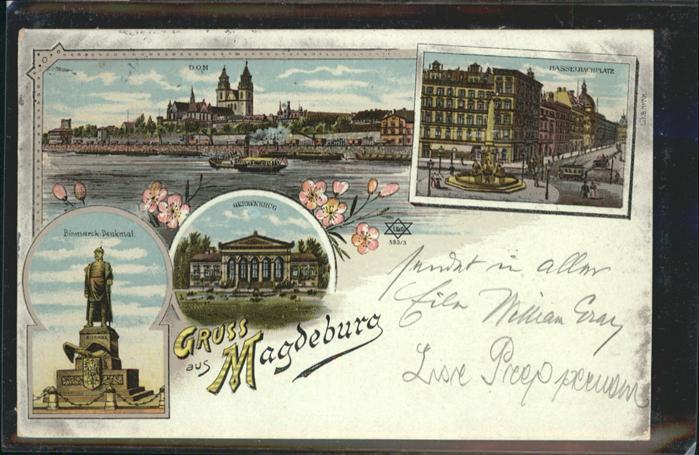 MAGDEBURG CITY Herrenkrug Bismarck Denkmal Dom Hasselbachplatz
