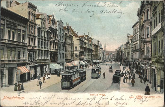 MAGDEBURG CITY Breite Weg Strassenbahn Kutsche
