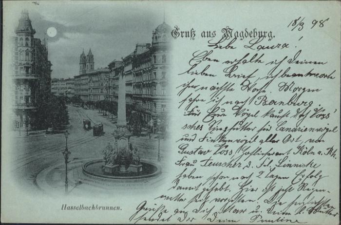 MAGDEBURG CITY Hasselbachbrunnen Strassenbahn