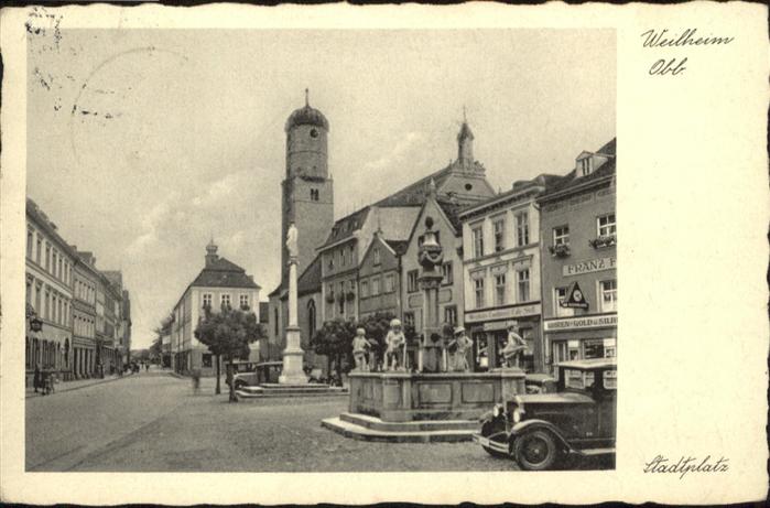 Weilheim Oberbayern Stadtplatz Brunnen