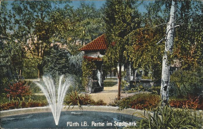 Fuerth Bayern Stadtpark Springbrunnen