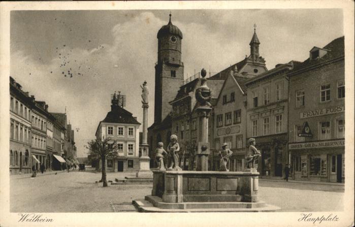 Weilheim Oberbayern Hauptplatz Brunnen