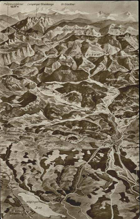 Traunstein Oberbayern Landkarte Fliegeraufnahme