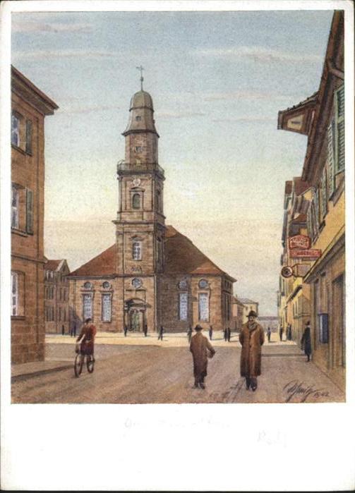 ERLANGEN Bayern Hugenottenplatz Kirche Kuenstler Hans Schmitz
