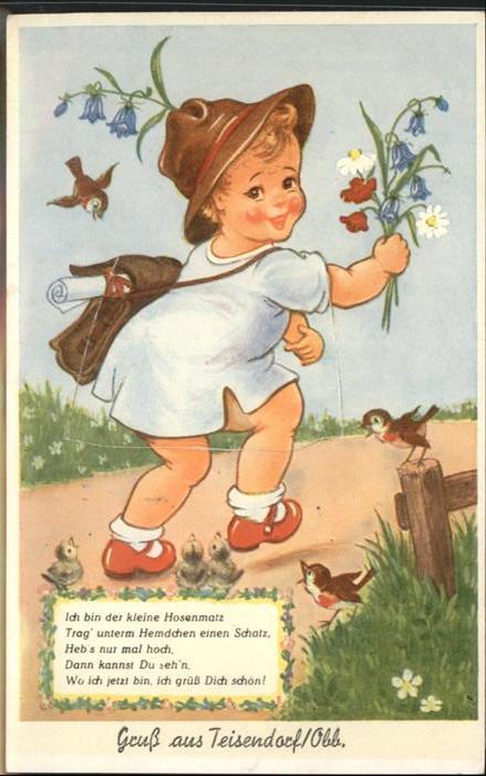 Teisendorf Oberbayern Kind Schmetterling Vogel Leporello