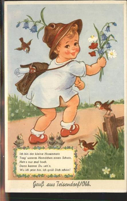 Teisendorf Oberbayern Kind Vogel Leporello