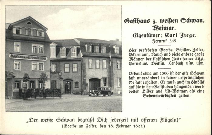 Weimar Thueringen Gasthaus weisser Schwan