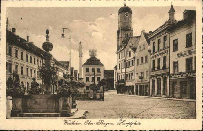 Weilheim Oberbayern Hauptplatz Brunnen