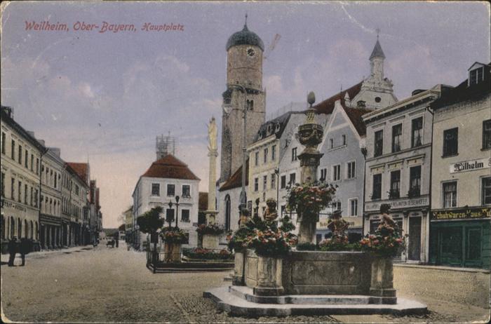 Weilheim Oberbayern Hauptplatz Brunnen