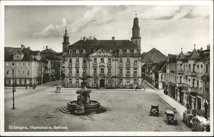 ERLANGEN Bayern Marktplatz Rathaus Brunnen