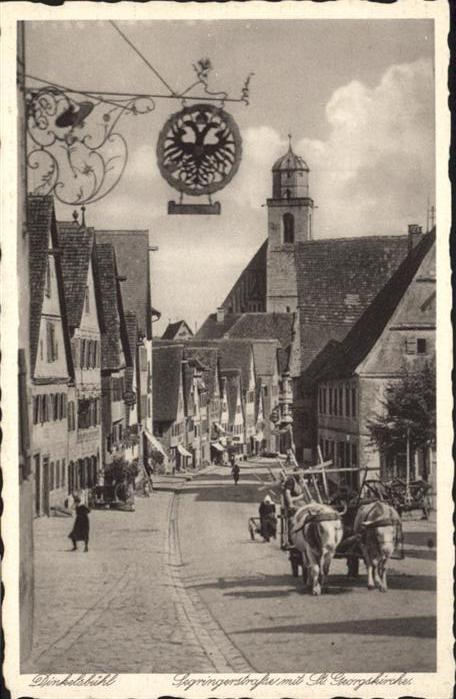 Dinkelsbuehl Segringerstraße mit St. Georgskirche