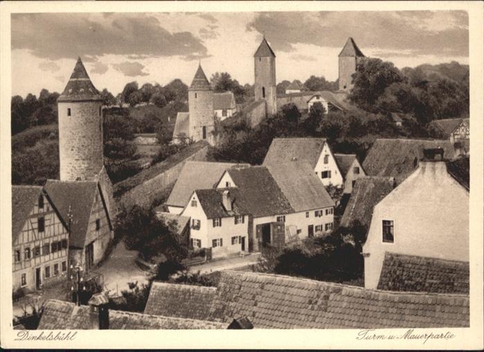 Dinkelsbuehl Turm und Mauerpartei