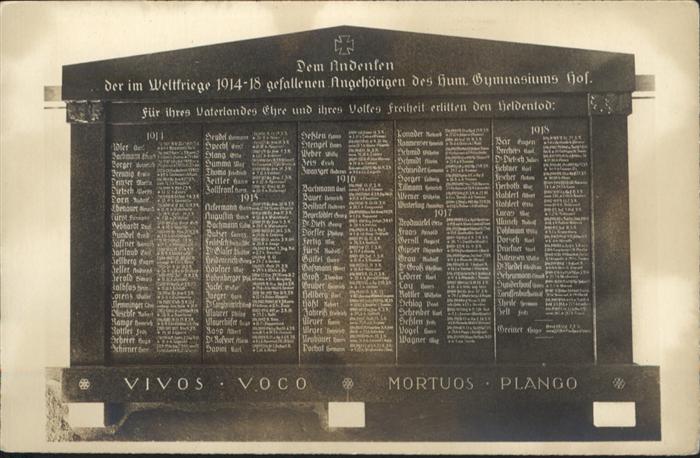 Hof Bayern Gedenktafel