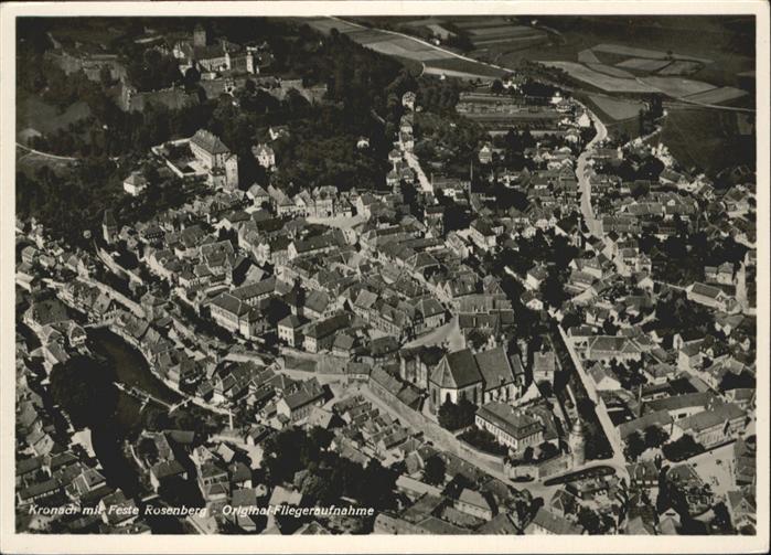 Kronach Oberfranken Feste Rosenberg Fliegeraufnahme