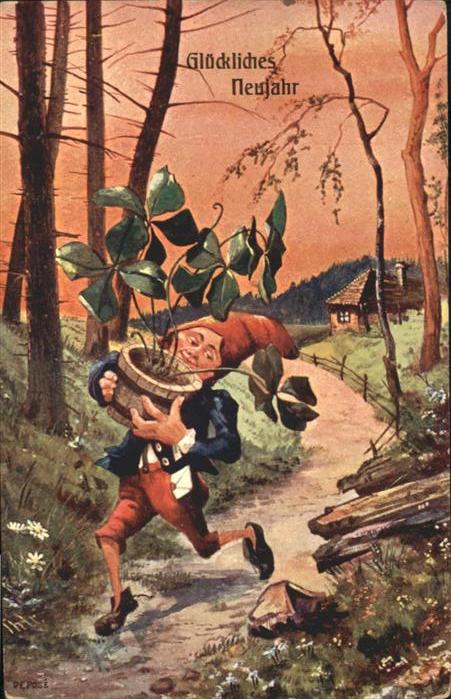 Zwerge Dwarfs Nains Neujahr