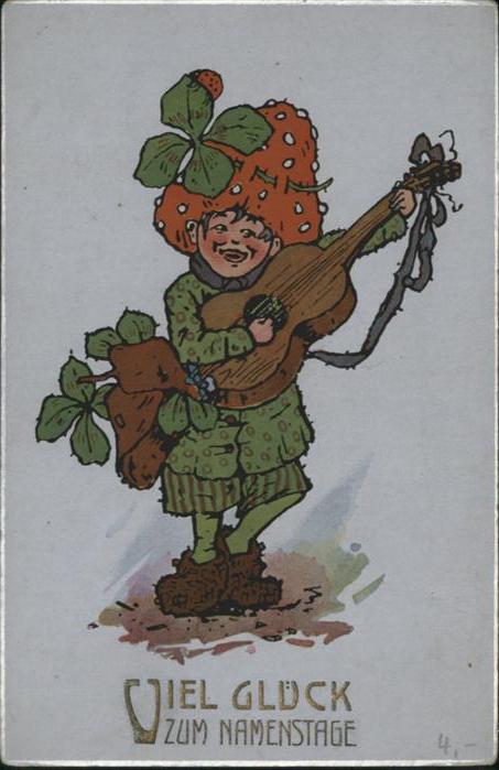 Namenstag Namenskarte Gitarre Pilz