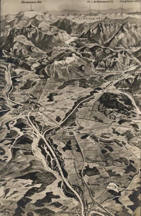Bad Reichenhall Reliefkarte Nr 4 Panorama Laufen Salzbu